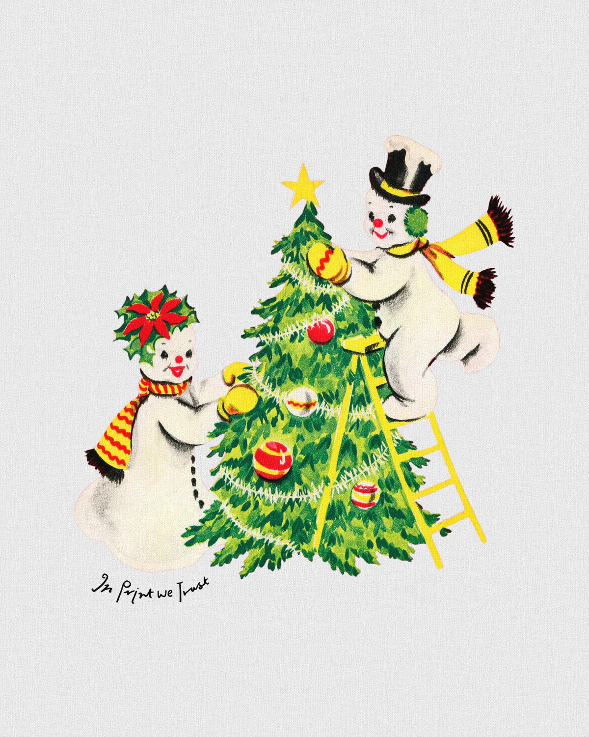 snowmen baby tee - In Print We Trust