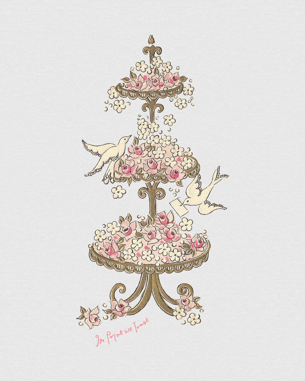 white doves baby tee - In Print We Trust