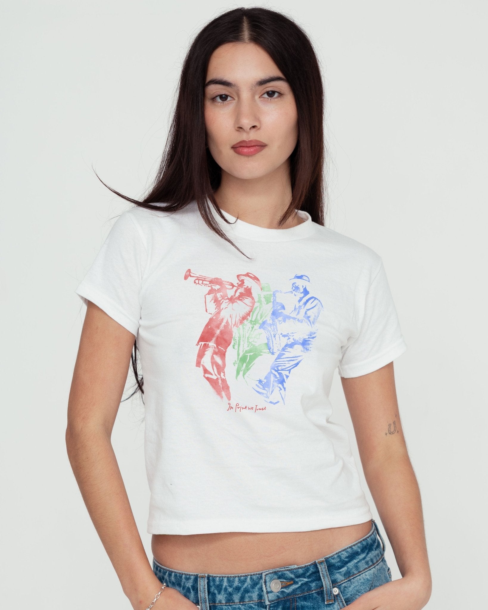 jazz band baby tee - In Print We Trust