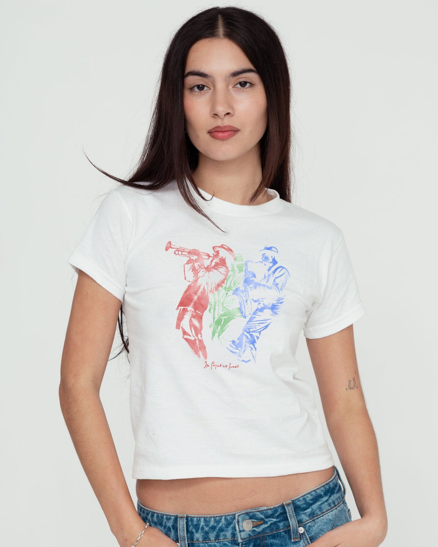 jazz band baby tee - In Print We Trust