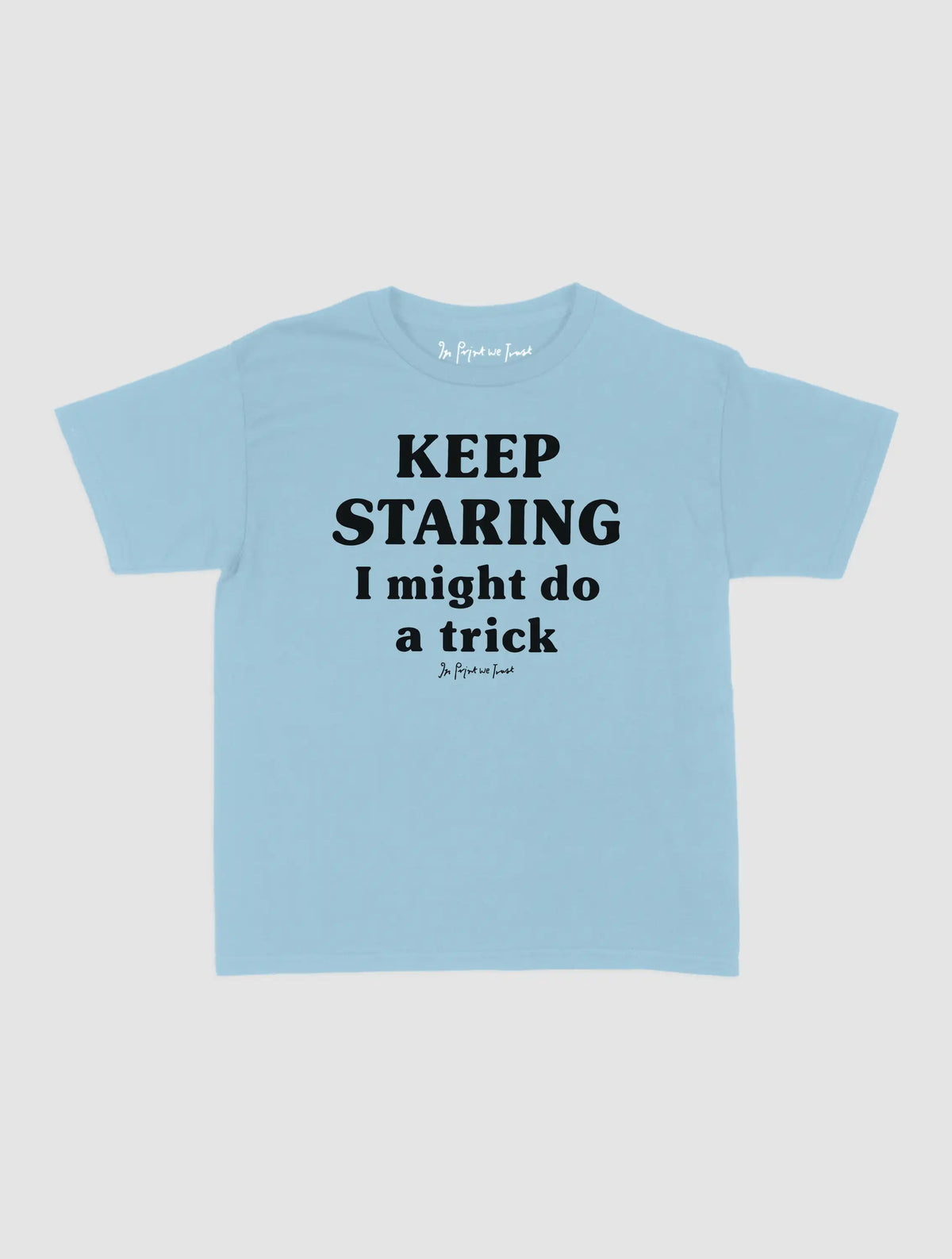 keep staring baby tee