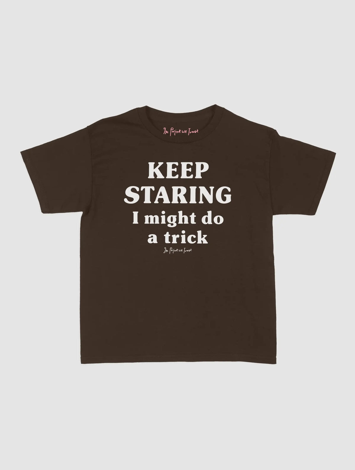 keep staring baby tee