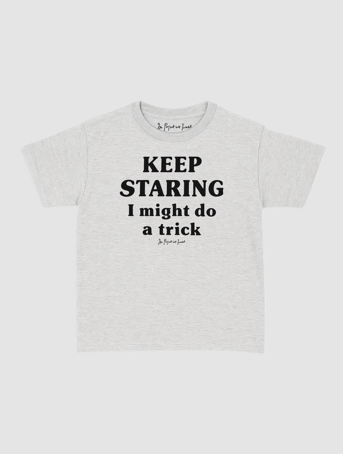 keep staring baby tee
