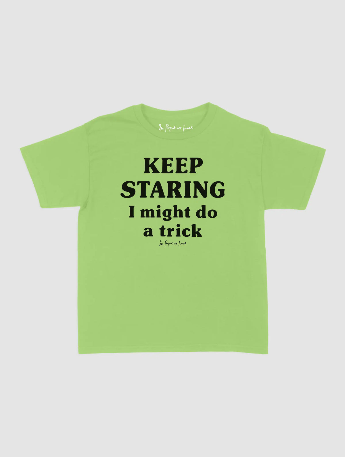 keep staring baby tee