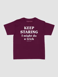 keep staring baby tee