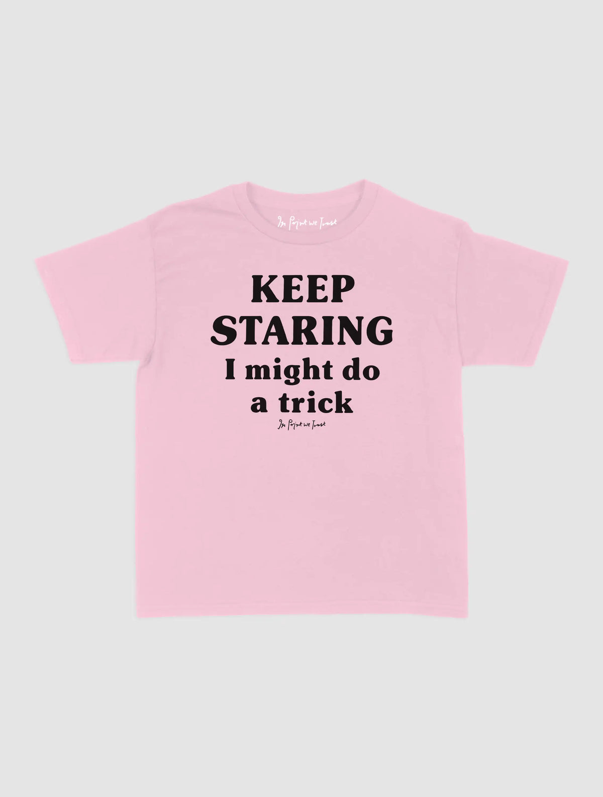 keep staring baby tee