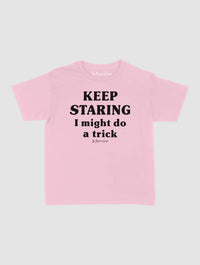 keep staring baby tee