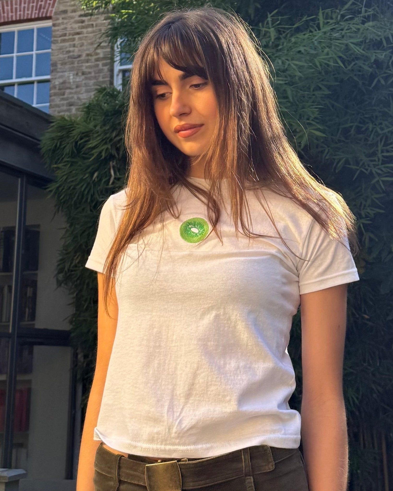 kiwi embroidered baby tee - In Print We Trust