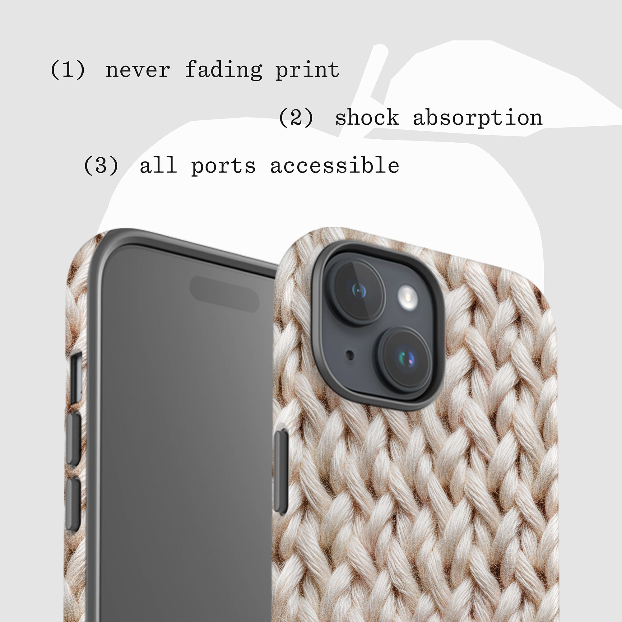 knit tough iPhone case - In Print We Trust