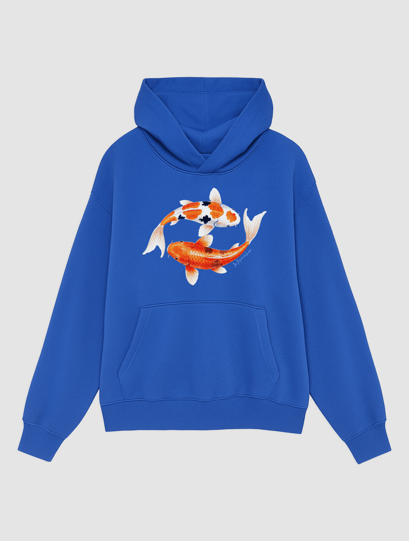 koi fish blue hoodie - In Print We Trust