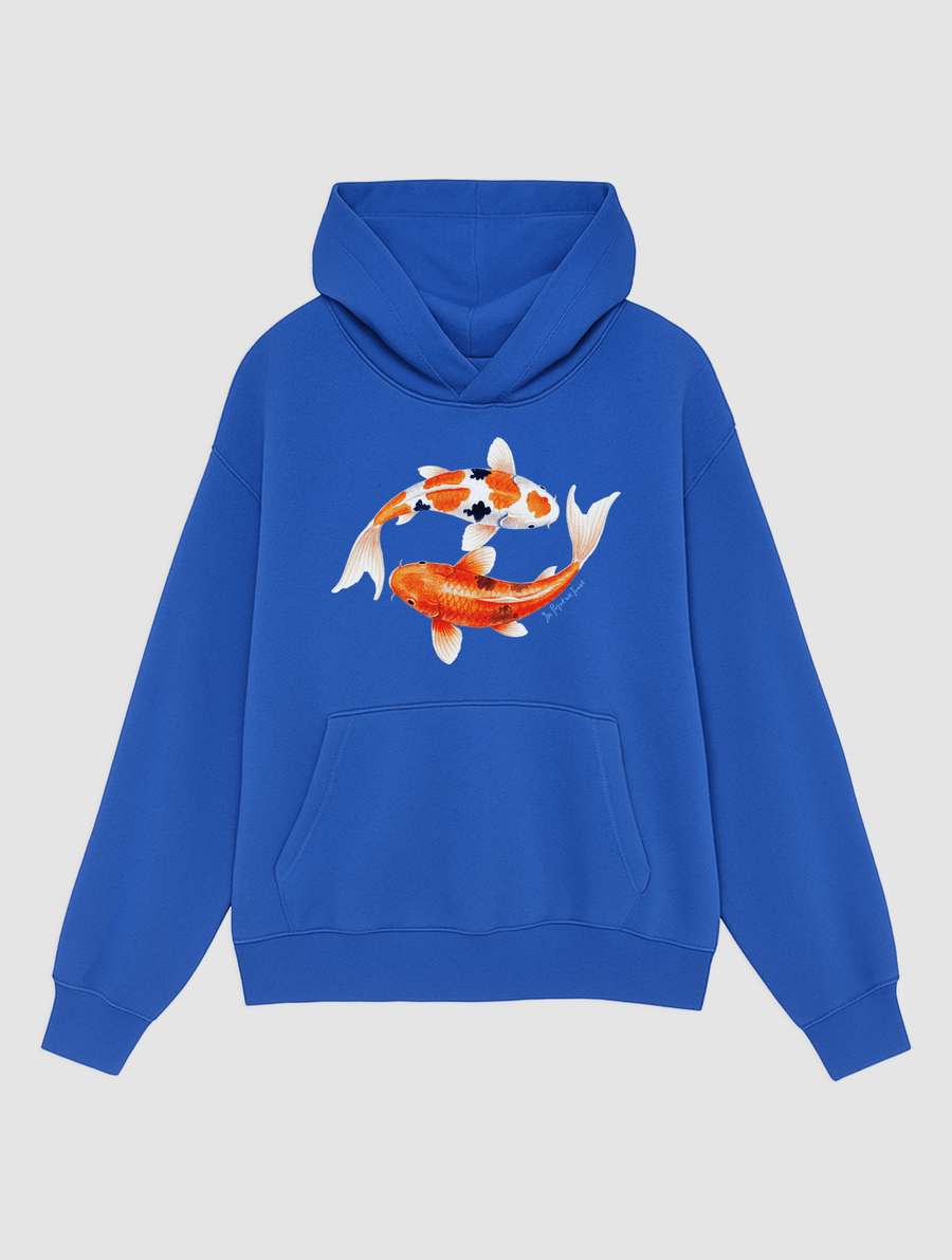 koi fish blue hoodie - In Print We Trust