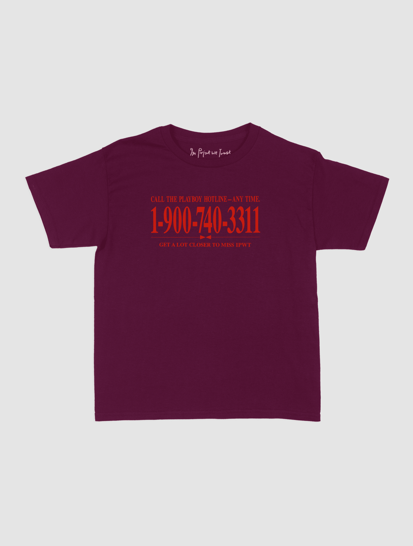 late night call baby tee - In Print We Trust