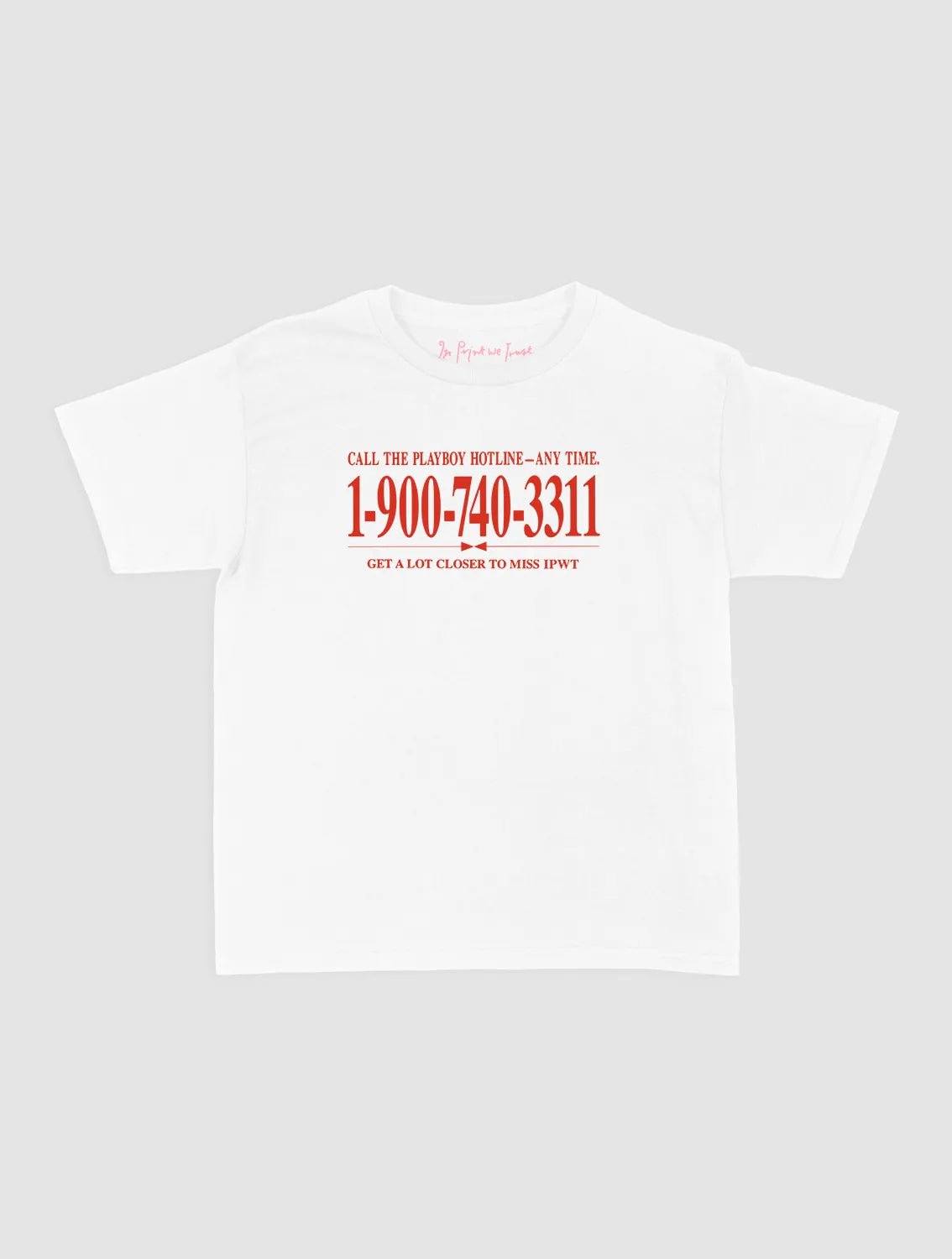 late night call baby tee - In Print We Trust
