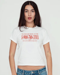 late night call baby tee - In Print We Trust