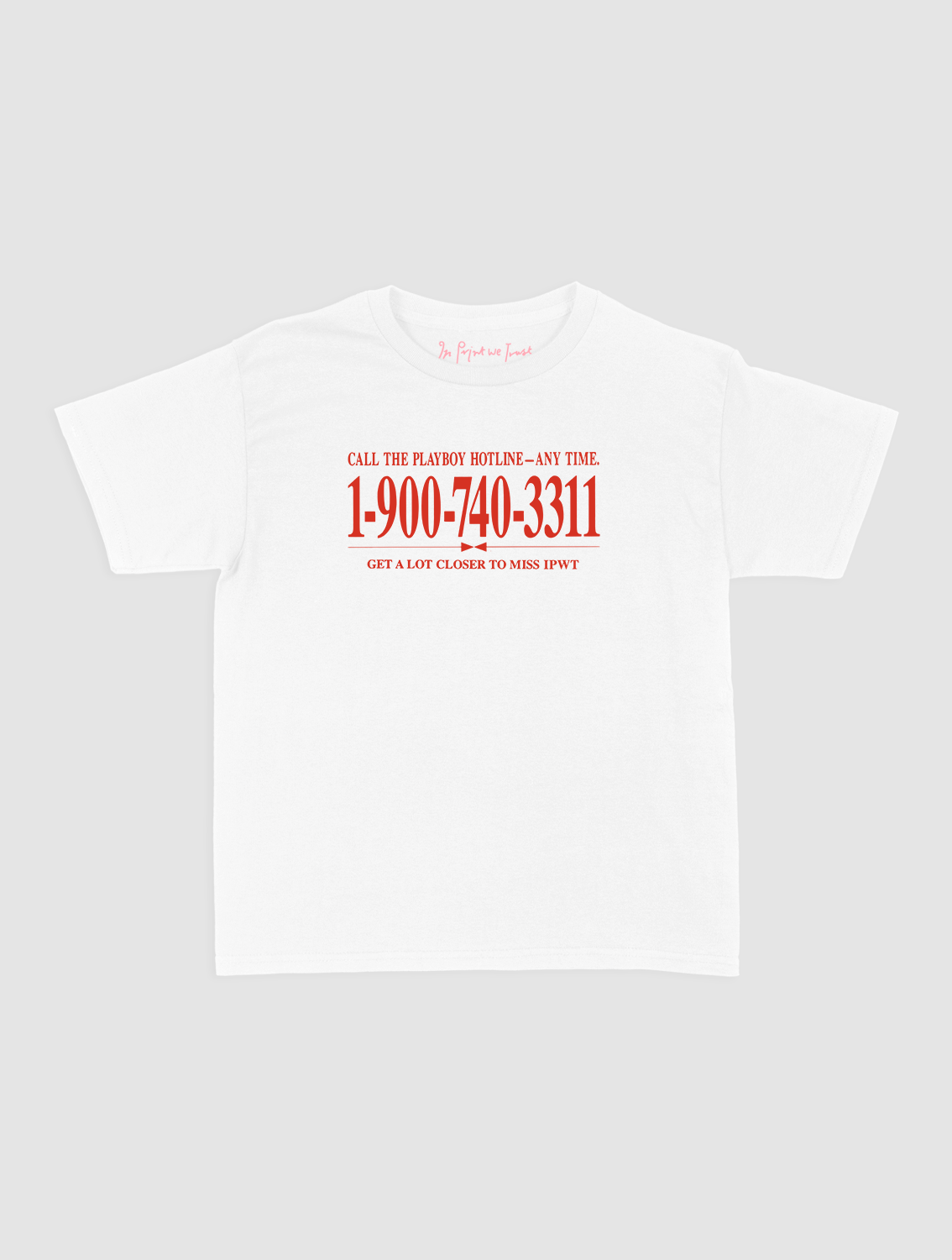 late night call baby tee - In Print We Trust