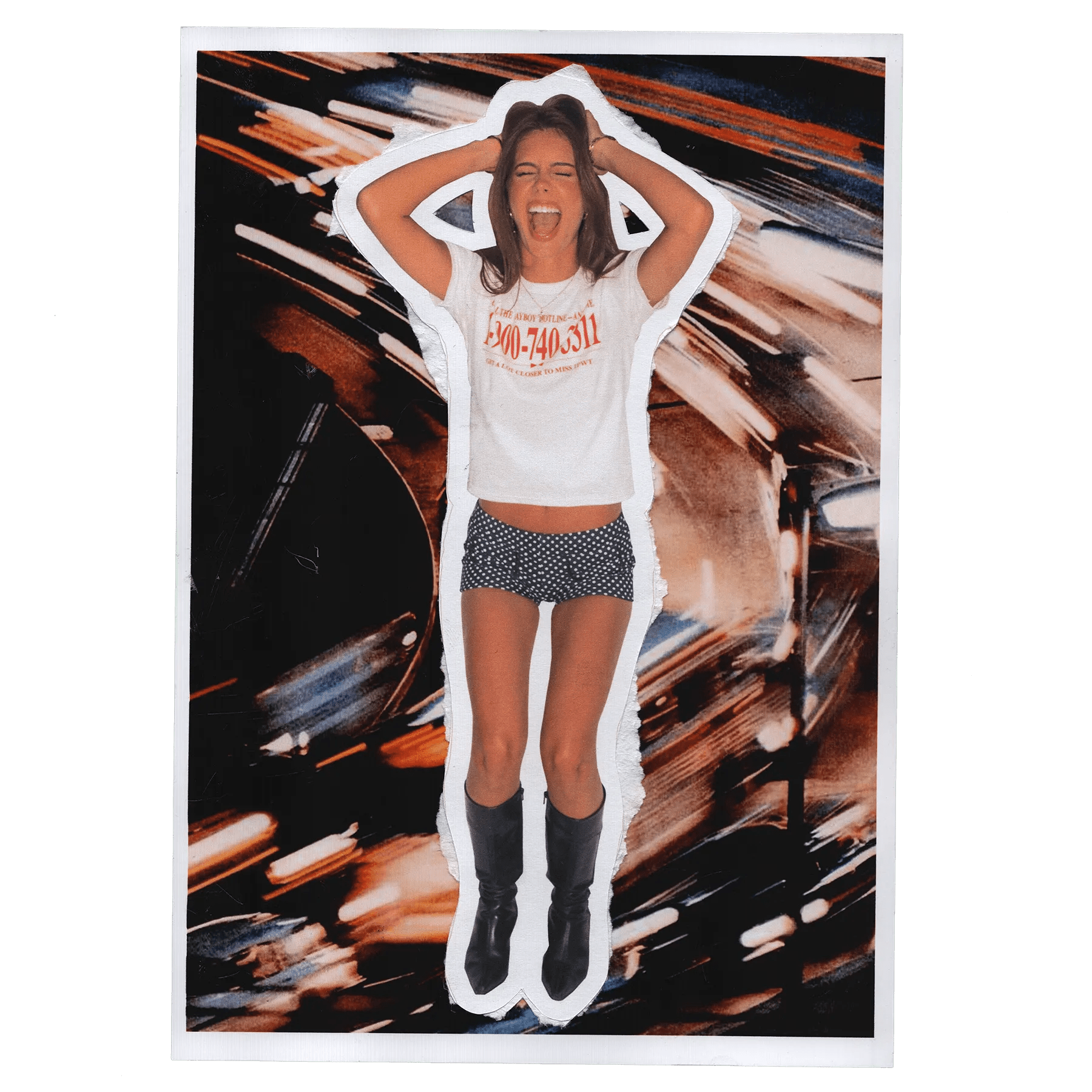late night call baby tee - In Print We Trust
