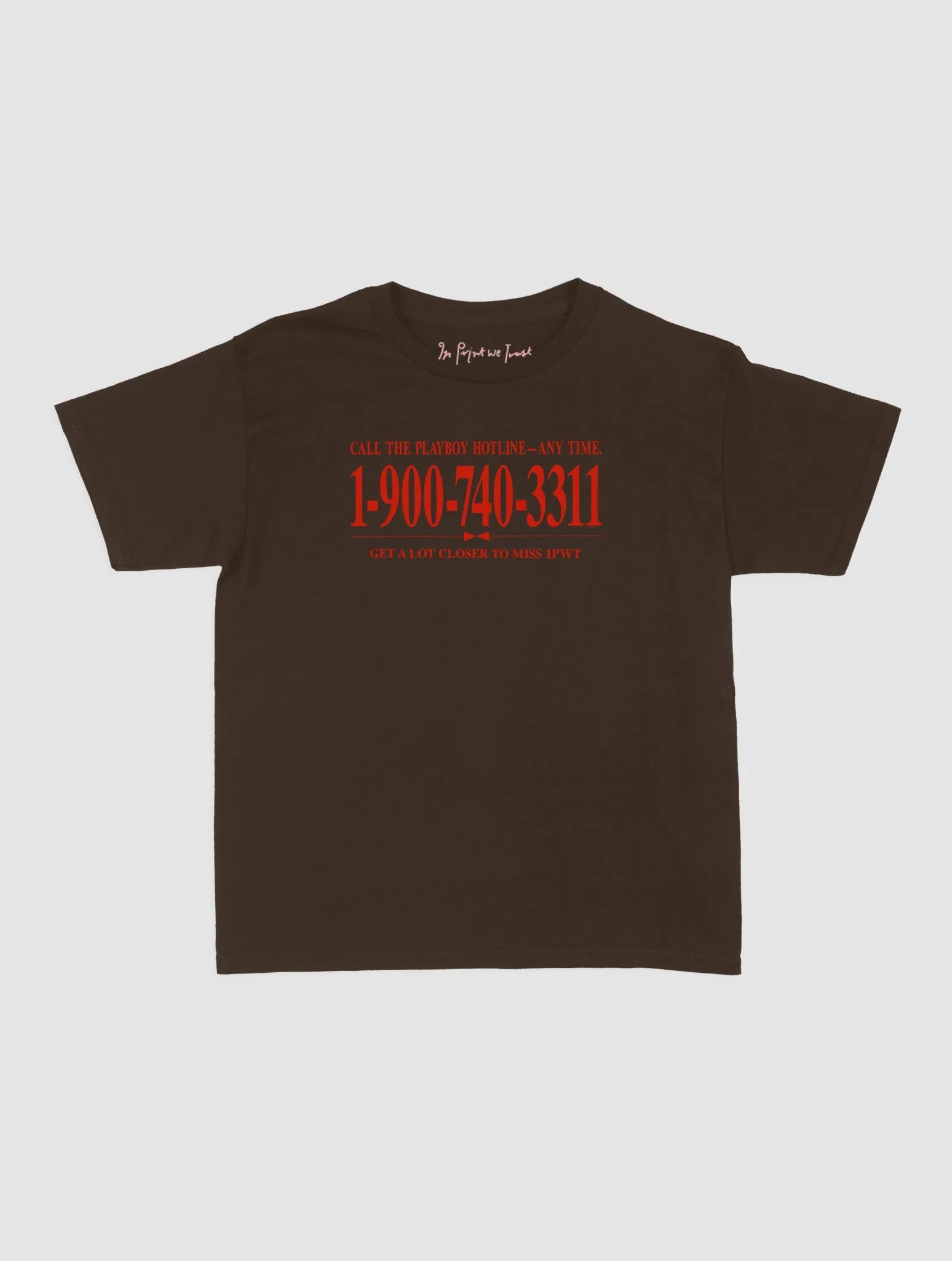 late night call baby tee - In Print We Trust