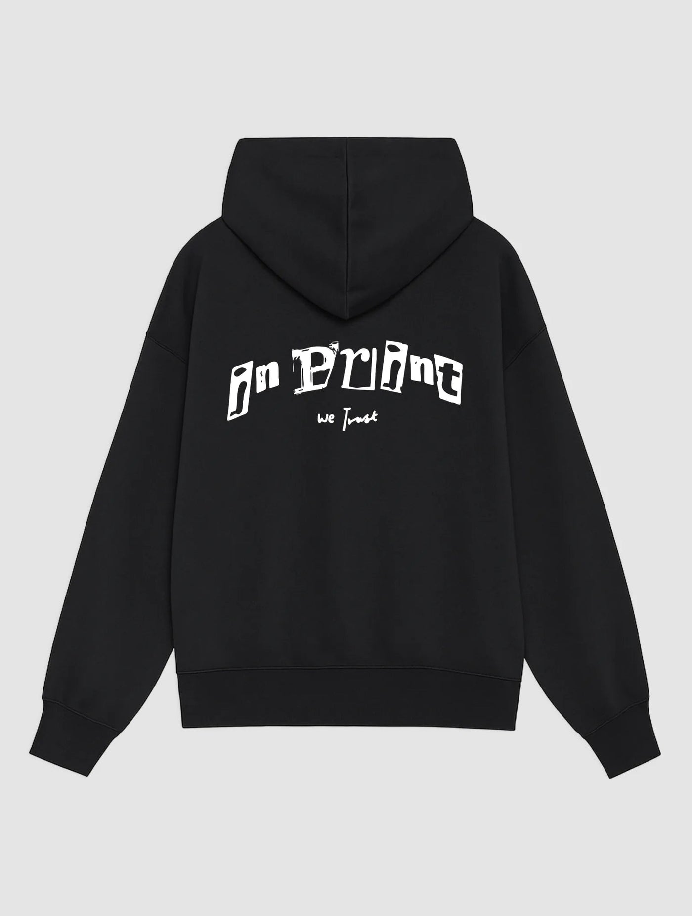 letterpress black hoodie - In Print We Trust