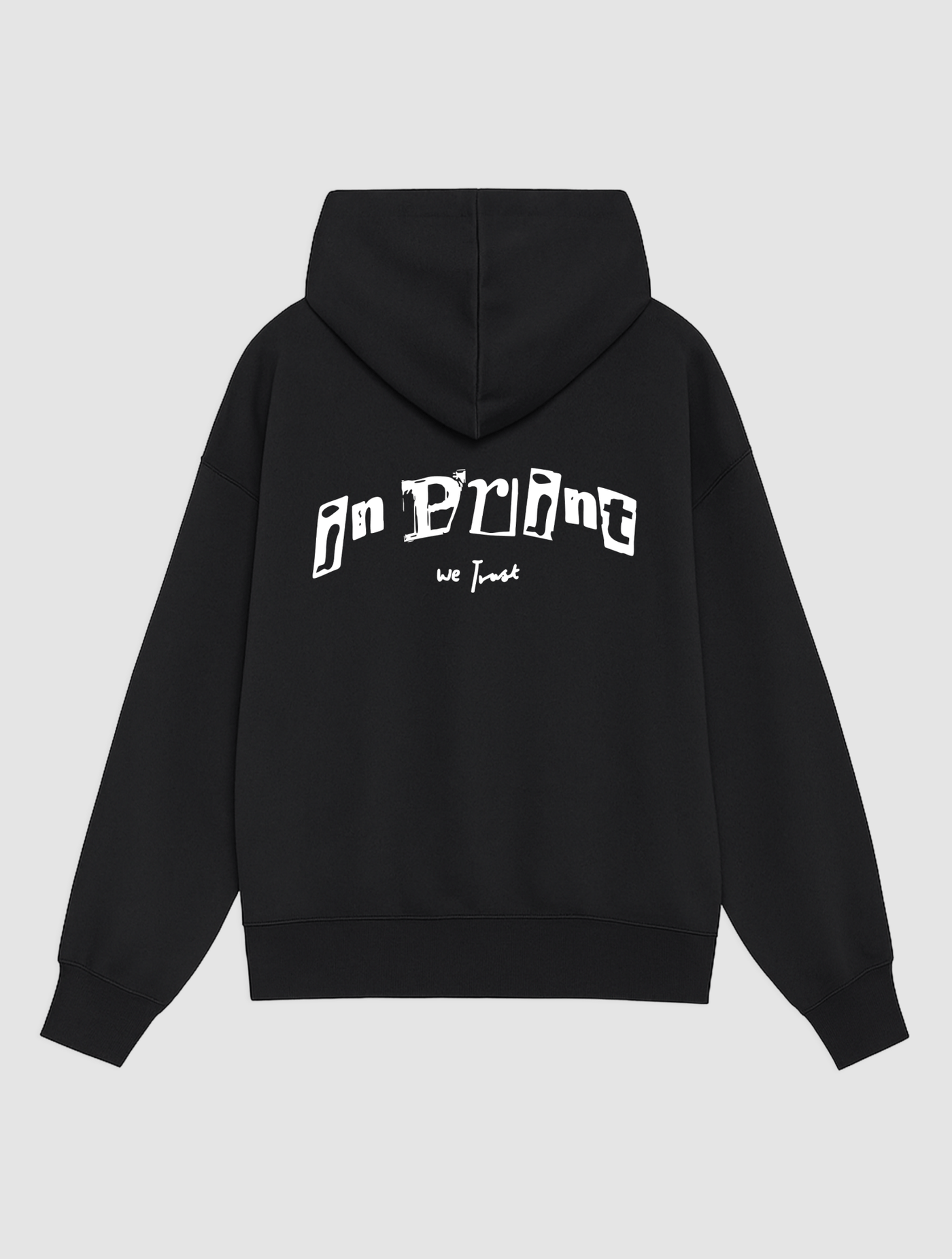 letterpress black hoodie - In Print We Trust