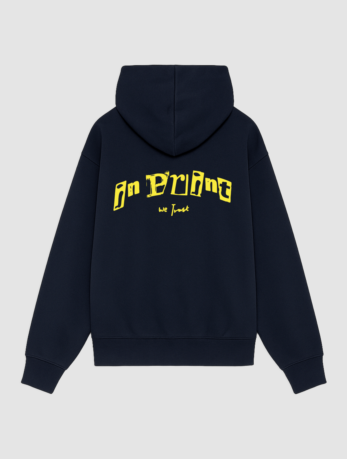 letterpress navy hoodie - In Print We Trust