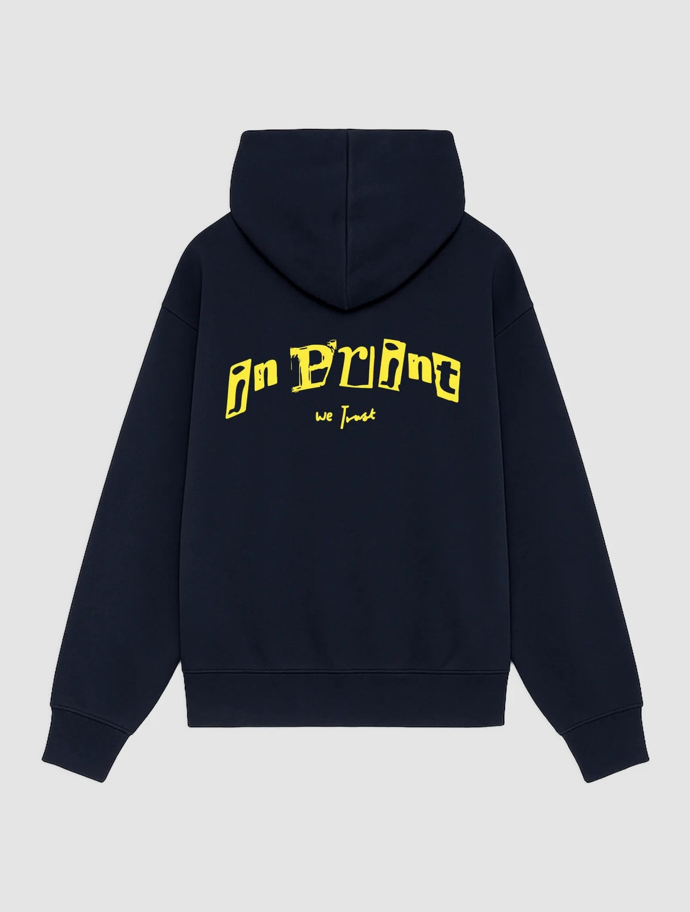 letterpress navy hoodie - In Print We Trust
