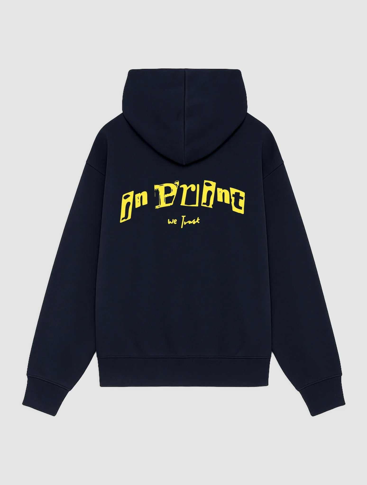 letterpress navy hoodie - In Print We Trust