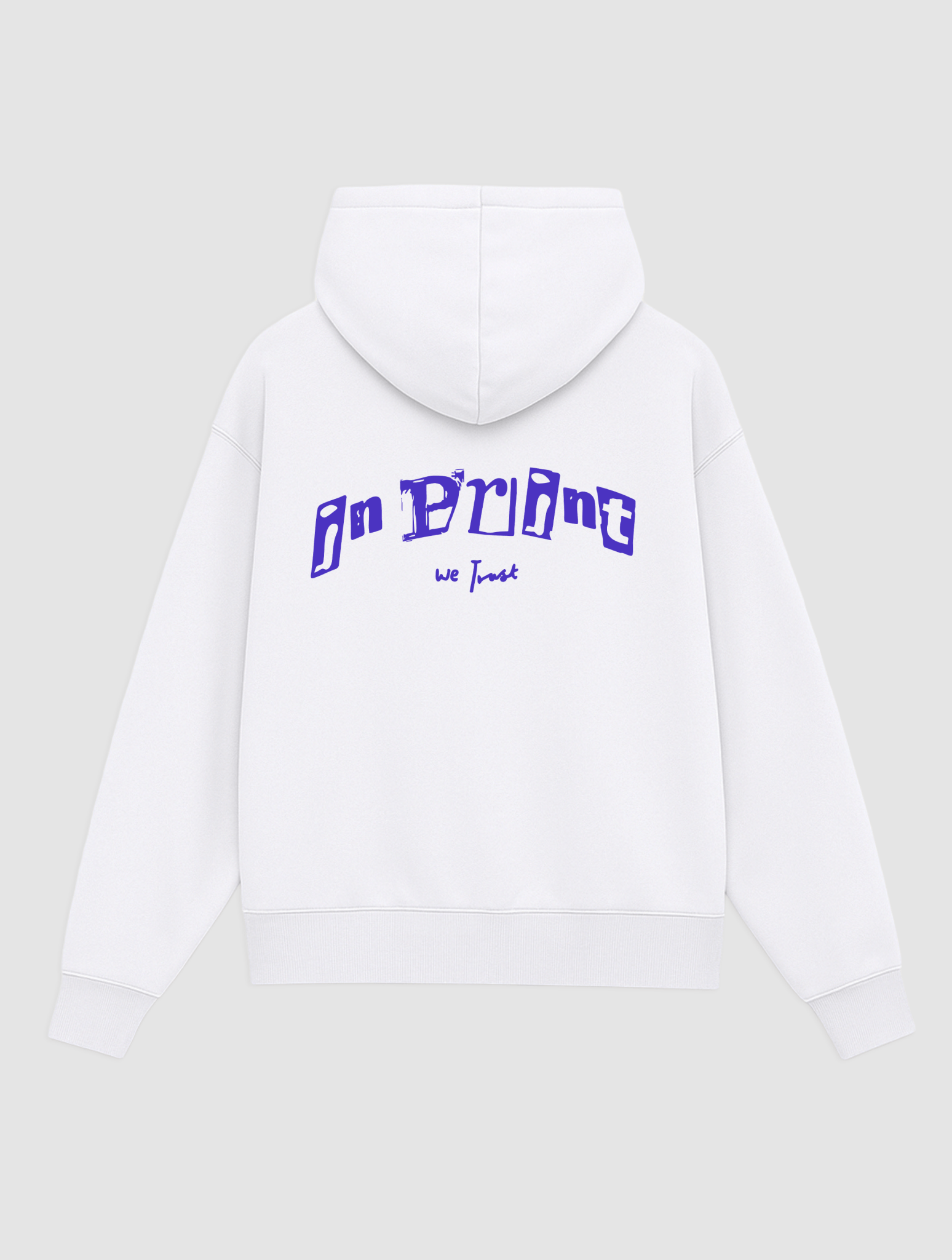 letterpress white hoodie - In Print We Trust