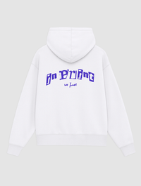 letterpress white hoodie - In Print We Trust