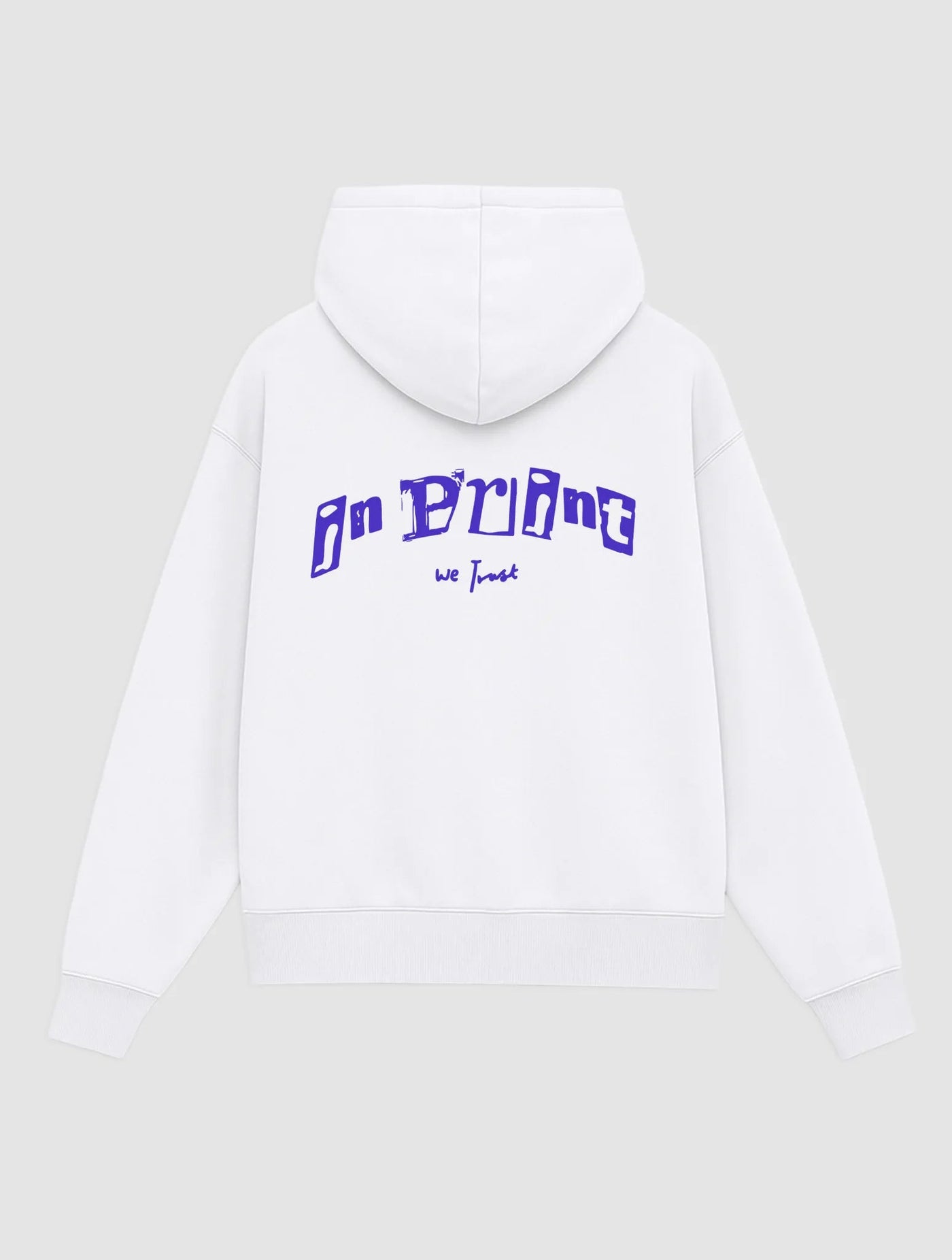 letterpress white hoodie - In Print We Trust