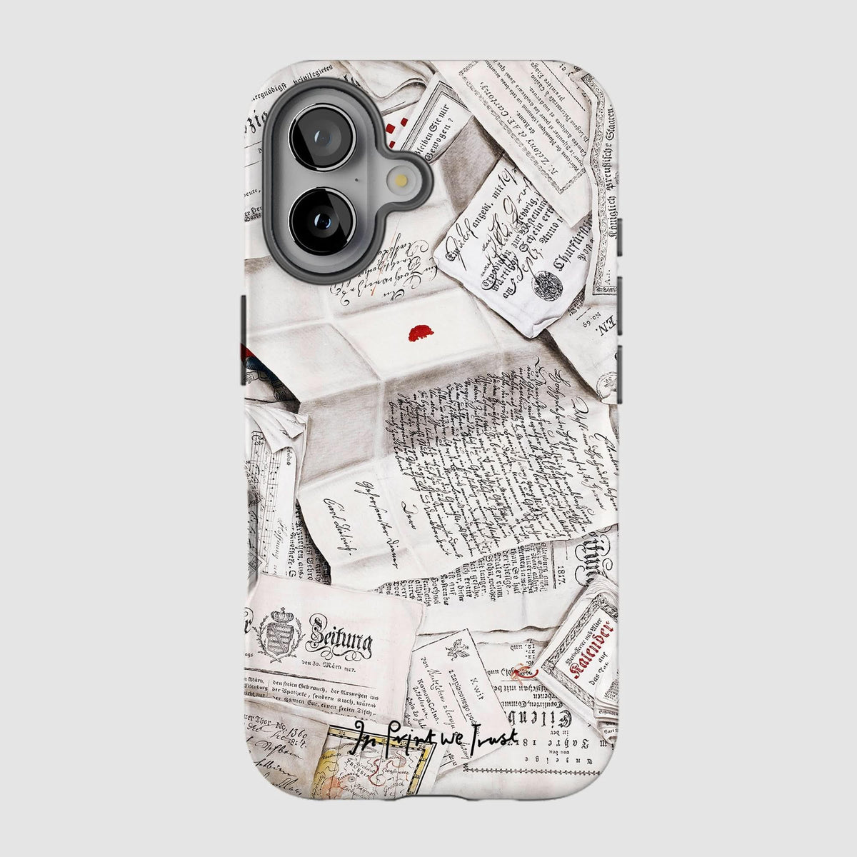 letters tough iPhone case - In Print We Trust