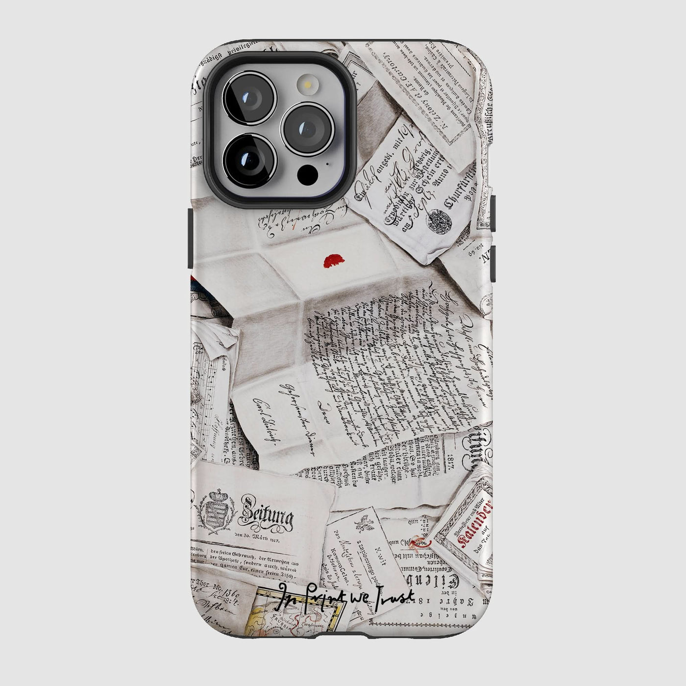 letters tough iPhone case - In Print We Trust