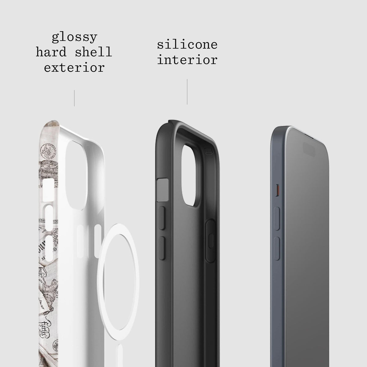 letters tough iPhone case - In Print We Trust