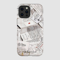 letters tough iPhone case - In Print We Trust