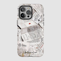letters tough iPhone case - In Print We Trust