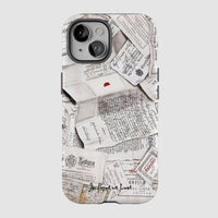 letters tough iPhone case - In Print We Trust