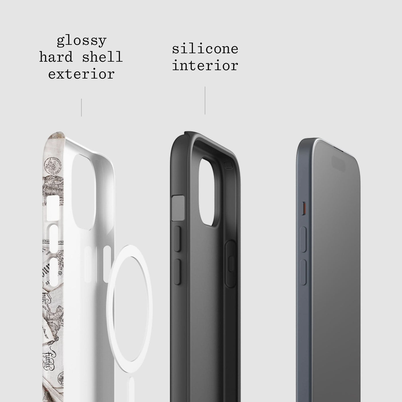 letters tough iPhone case - In Print We Trust
