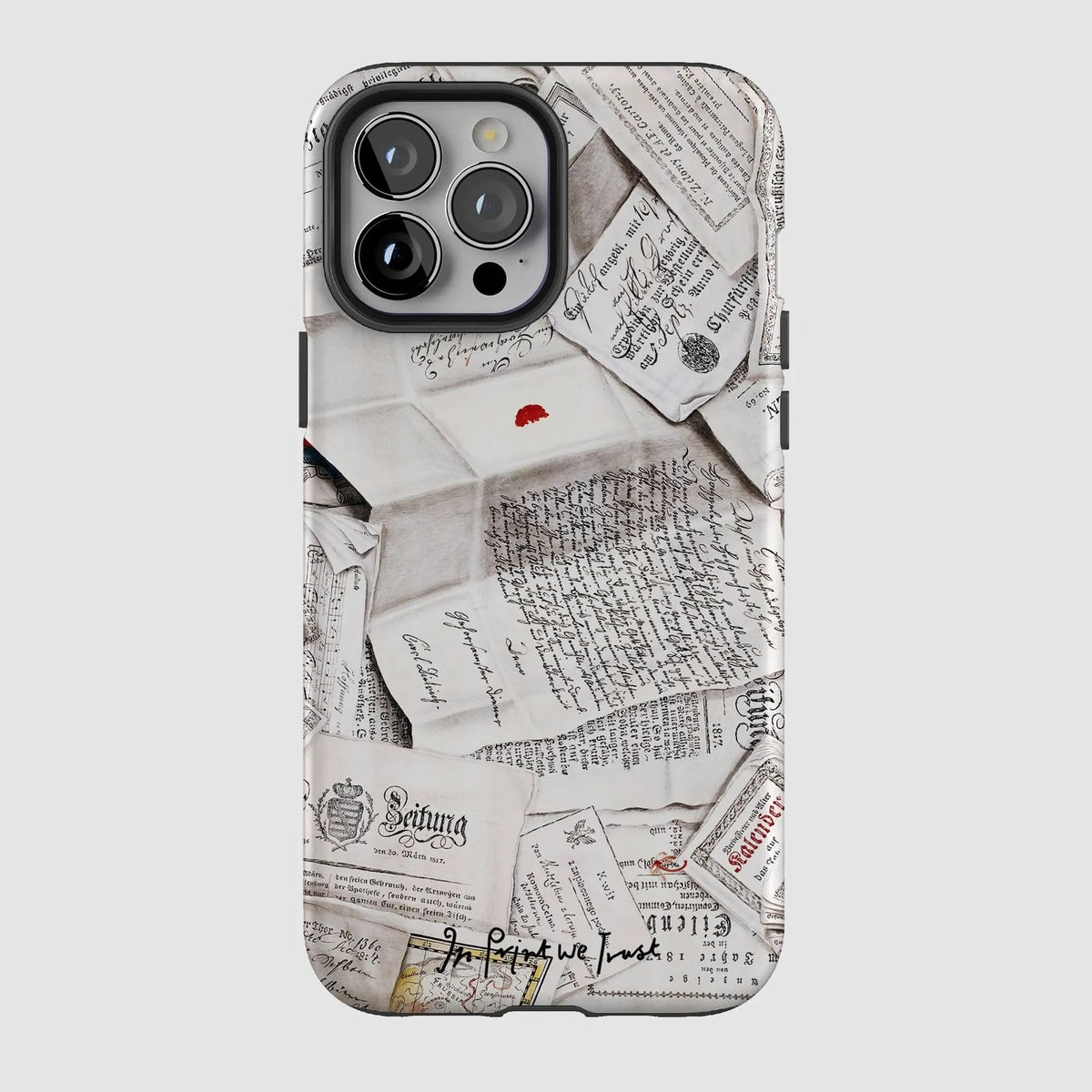 letters tough iPhone case - In Print We Trust
