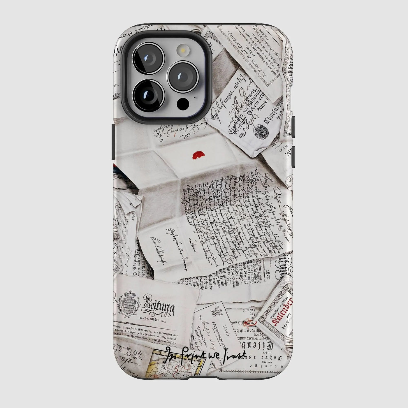 letters tough iPhone case - In Print We Trust