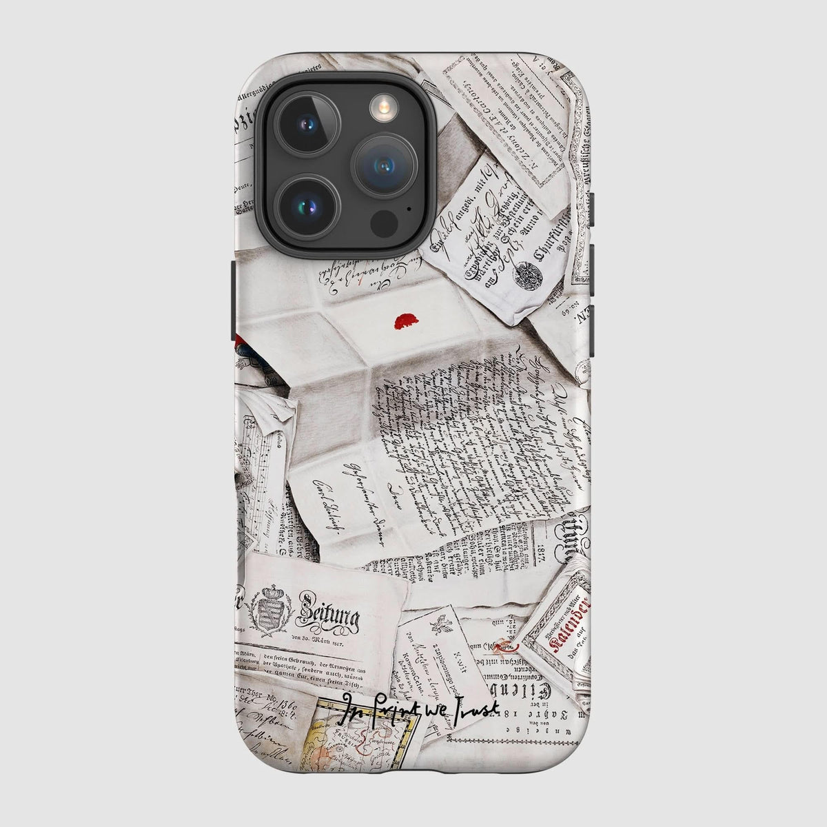 letters tough iPhone case - In Print We Trust