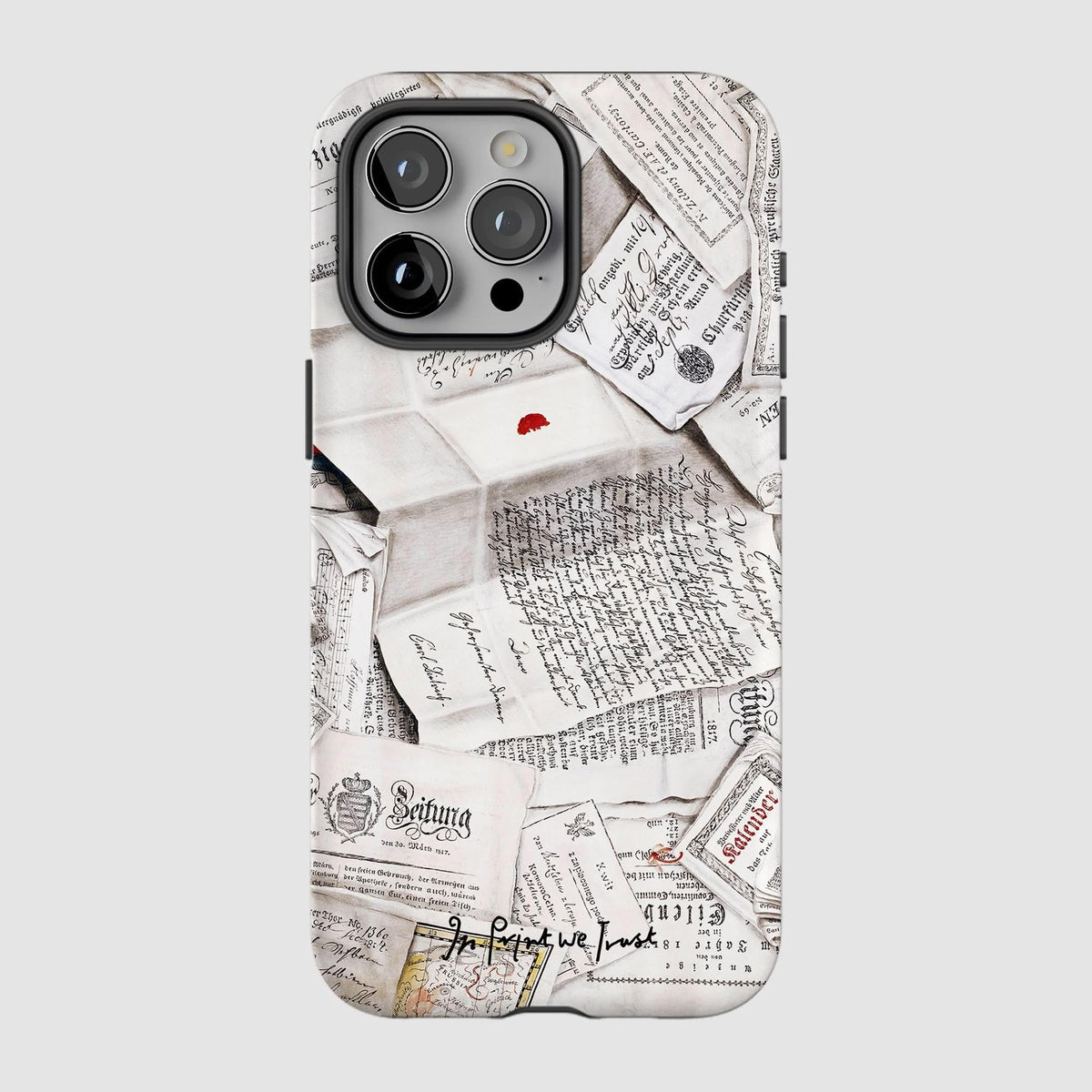 letters tough iPhone case - In Print We Trust