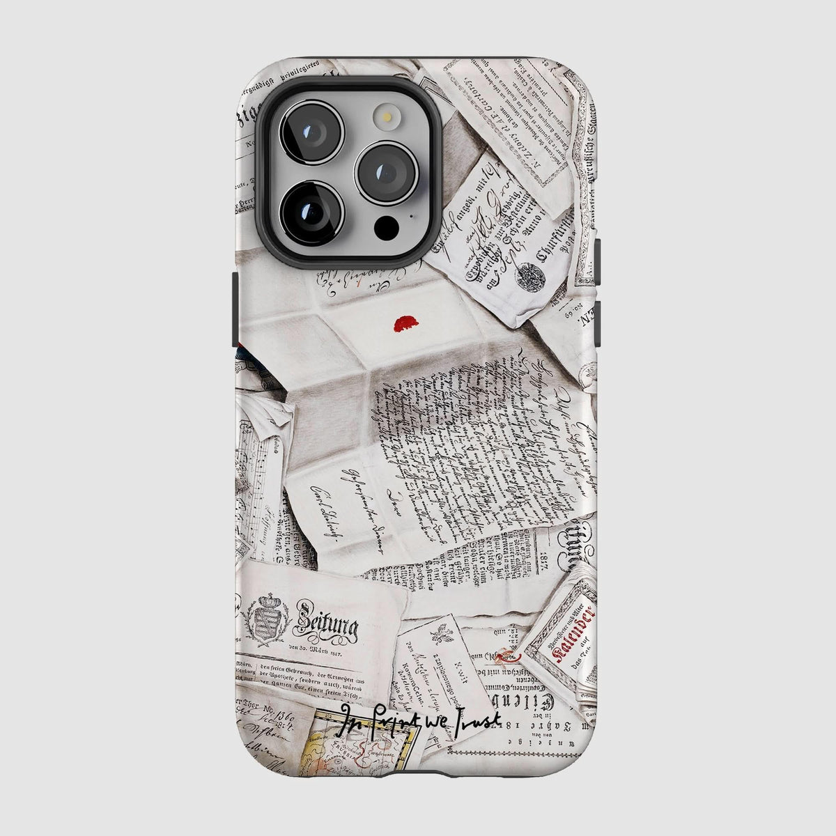letters tough iPhone case - In Print We Trust