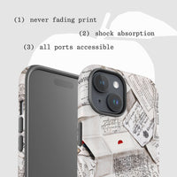 letters tough iPhone case - In Print We Trust