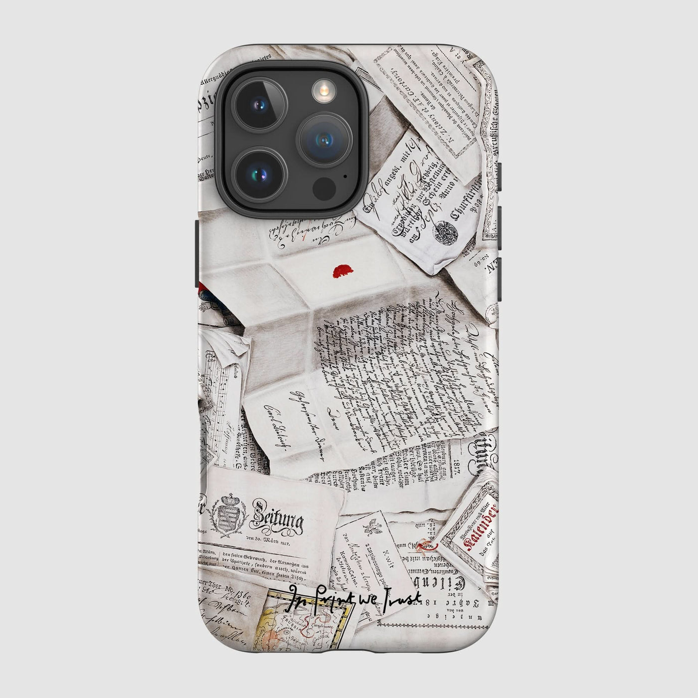 letters tough iPhone case - In Print We Trust