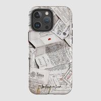 letters tough iPhone case - In Print We Trust