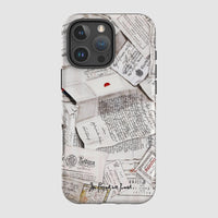 letters tough iPhone case - In Print We Trust