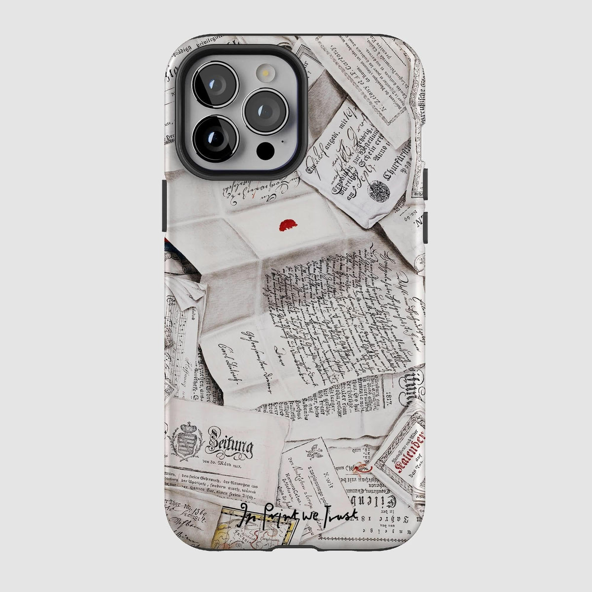 letters tough iPhone case - In Print We Trust