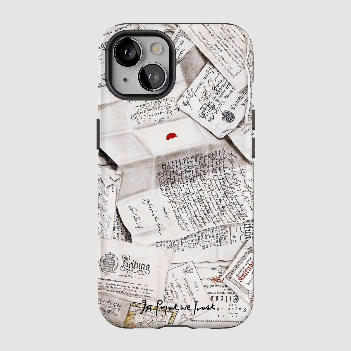 letters tough iPhone case - In Print We Trust