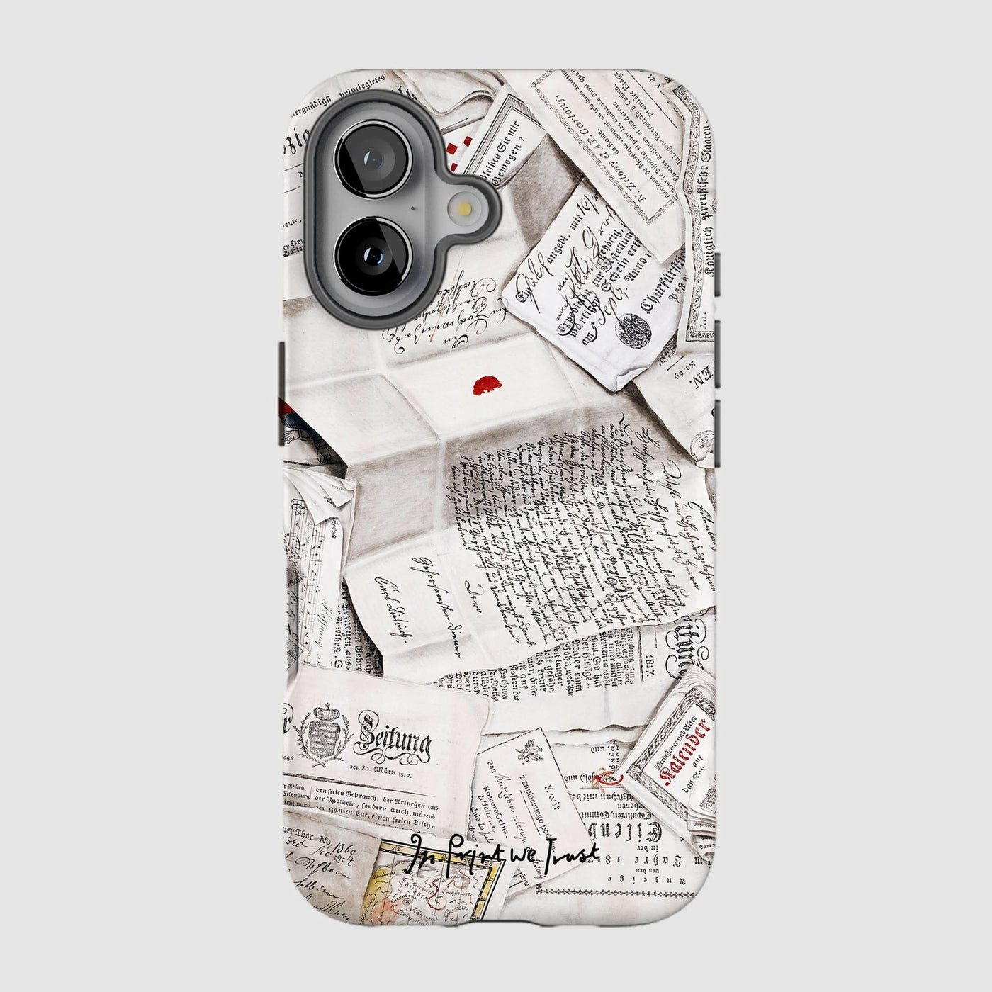 letters tough iPhone case - In Print We Trust