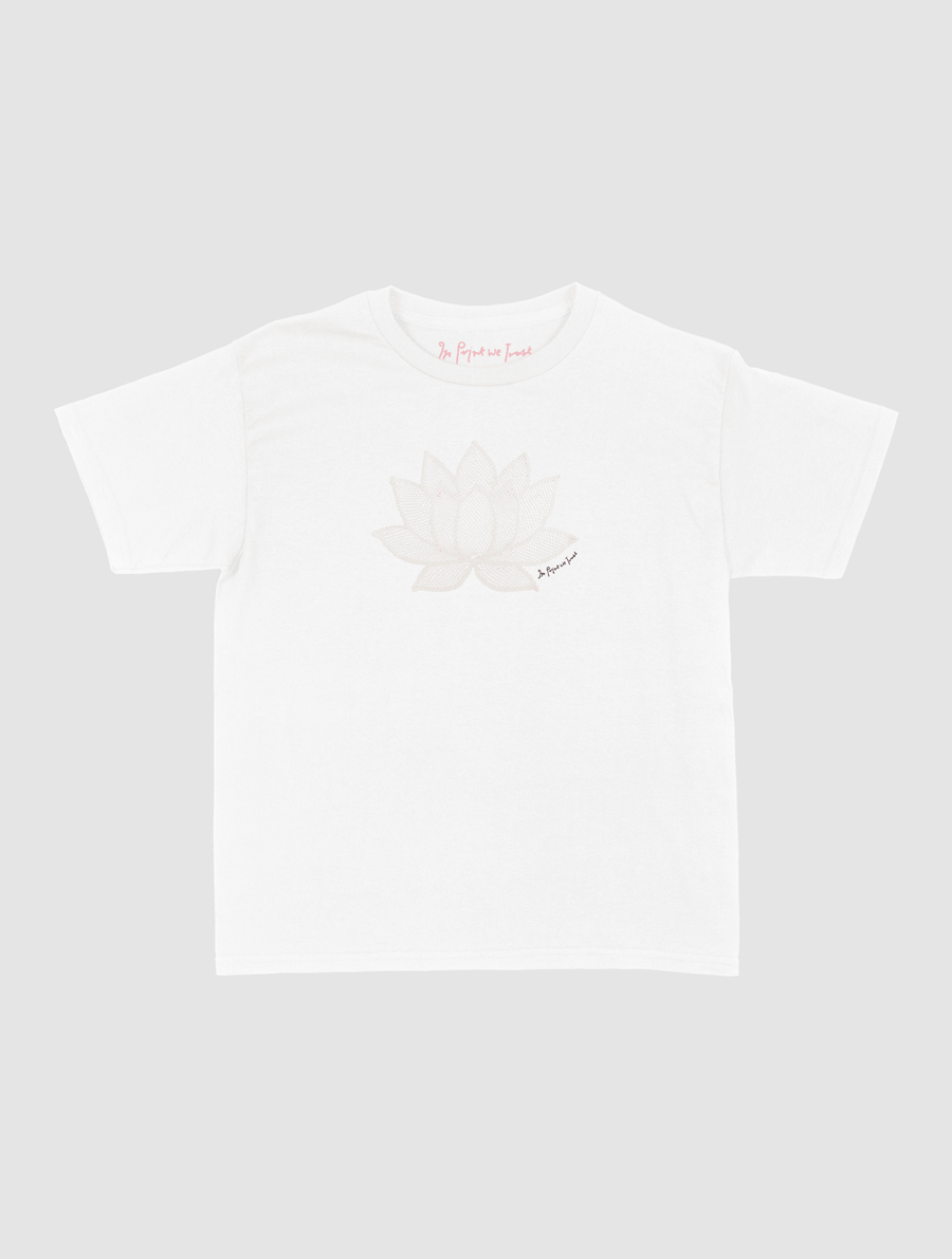 lotus crochet baby tee - In Print We Trust