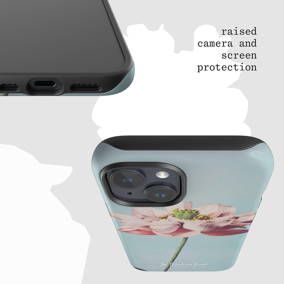 lotus tough iPhone case - In Print We Trust